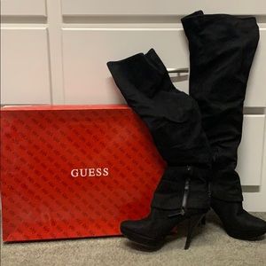 Knee high suede boots